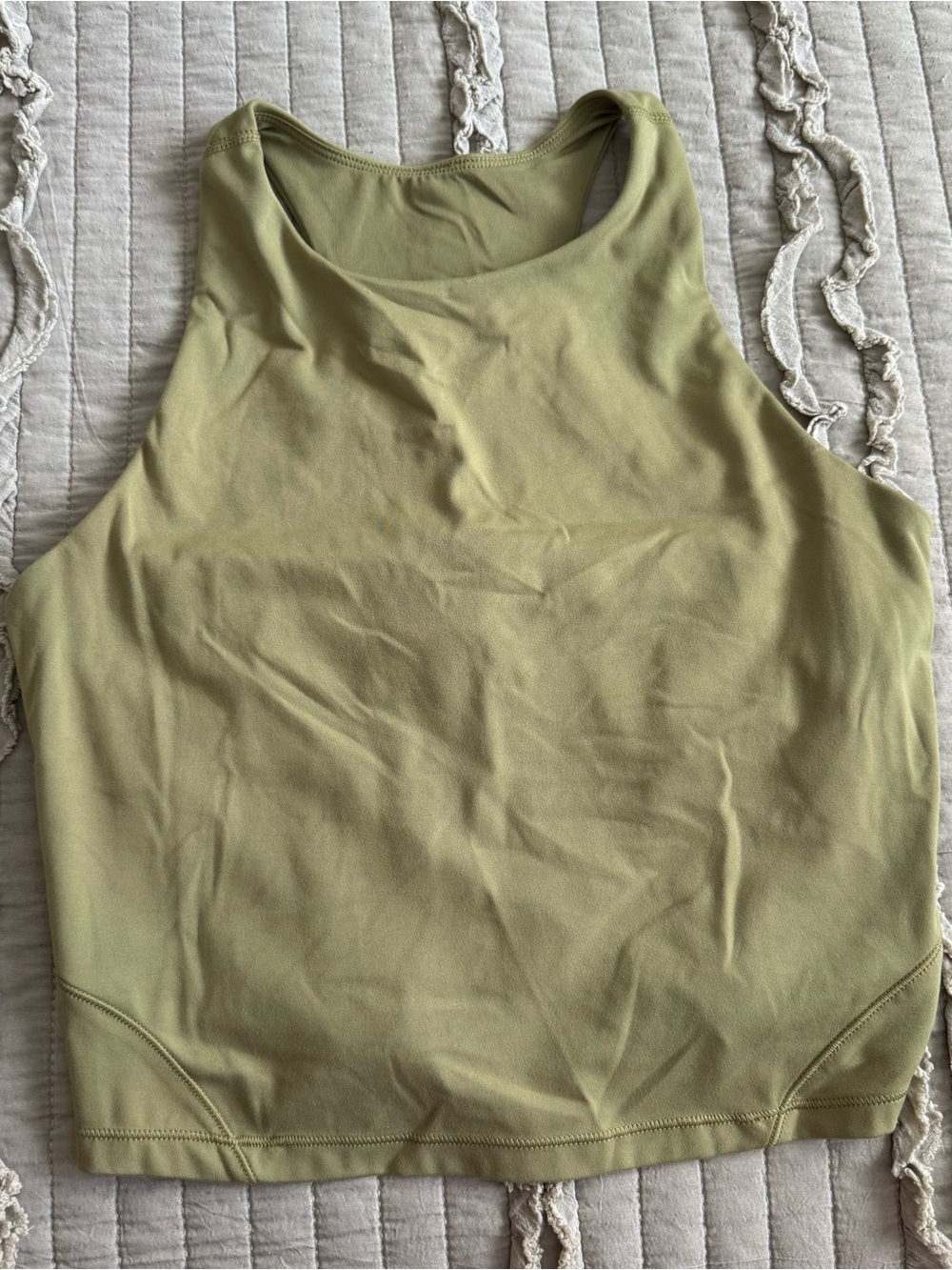 Olive Green Women's Sleeveless Crop Tank Top